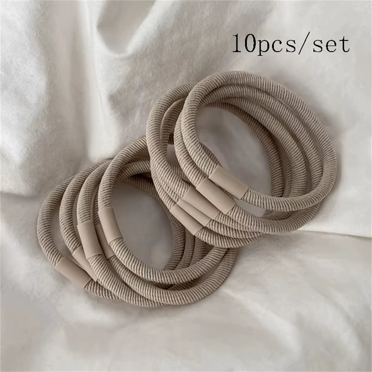 10Pcs/Set Hair Ties Basic Plain Color Thick High Elasticity Elastic Hair Band Ponytail Holder Rubber Band Women Hair Accessories