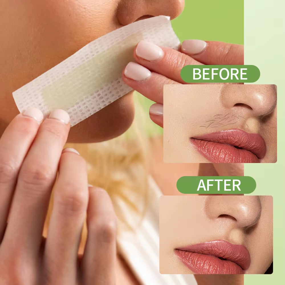 20Pcs Hair Removal Wax Paper for Lips, Facial Beard, Lips, Eyebrows, High Bikini Line, Multi-Purpose Hair Removal Wax Paper