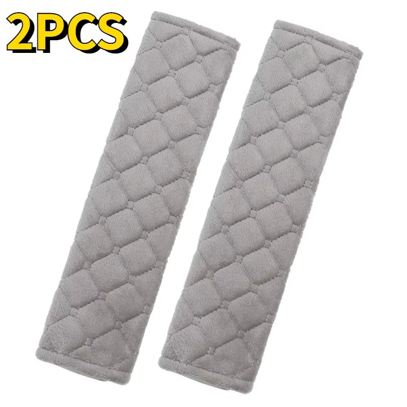 2PCS Universal Car Seat Belt Cover Adjustable Plush Car Safety Belt Cover Shoulder Pad for Kids Adults Car Interior Accessories
