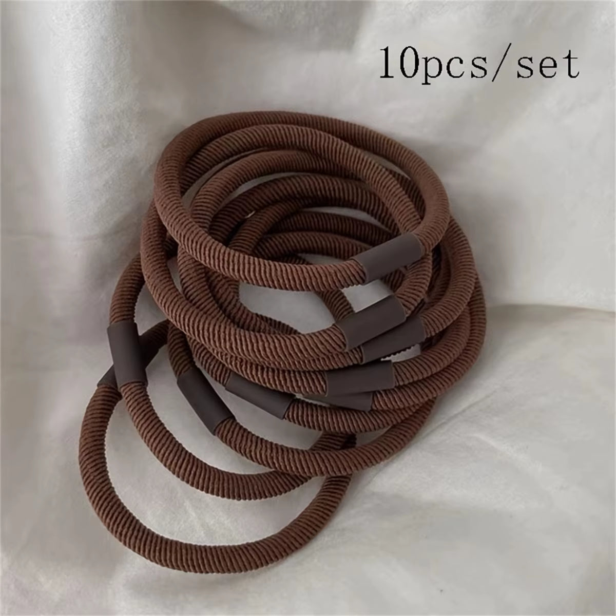 10Pcs/Set Hair Ties Basic Plain Color Thick High Elasticity Elastic Hair Band Ponytail Holder Rubber Band Women Hair Accessories