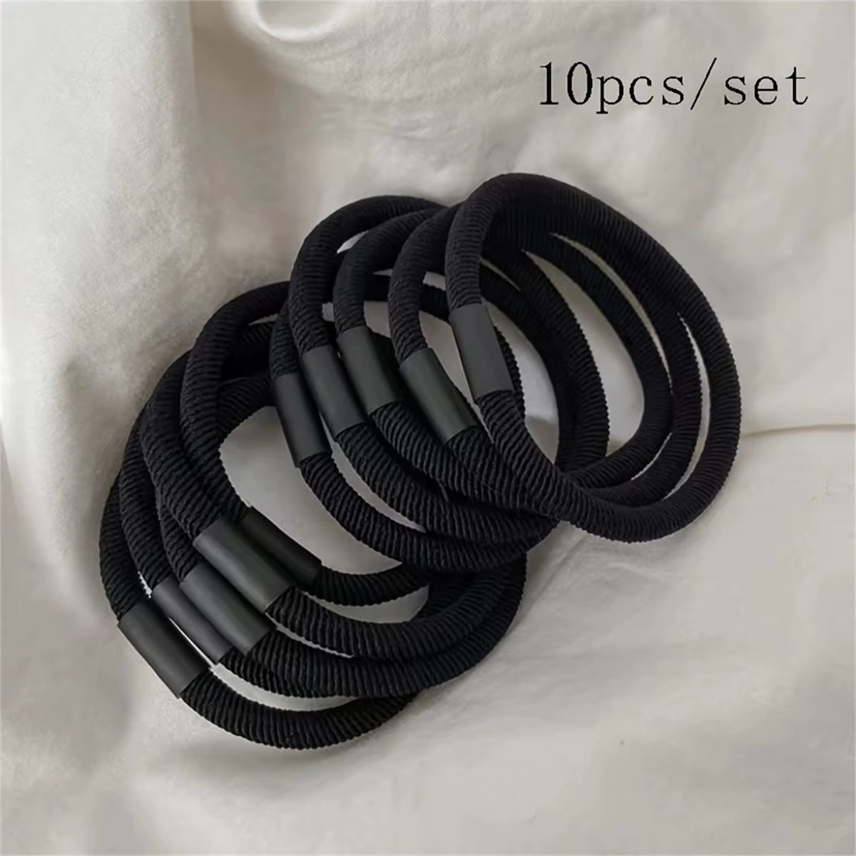 10Pcs/Set Hair Ties Basic Plain Color Thick High Elasticity Elastic Hair Band Ponytail Holder Rubber Band Women Hair Accessories
