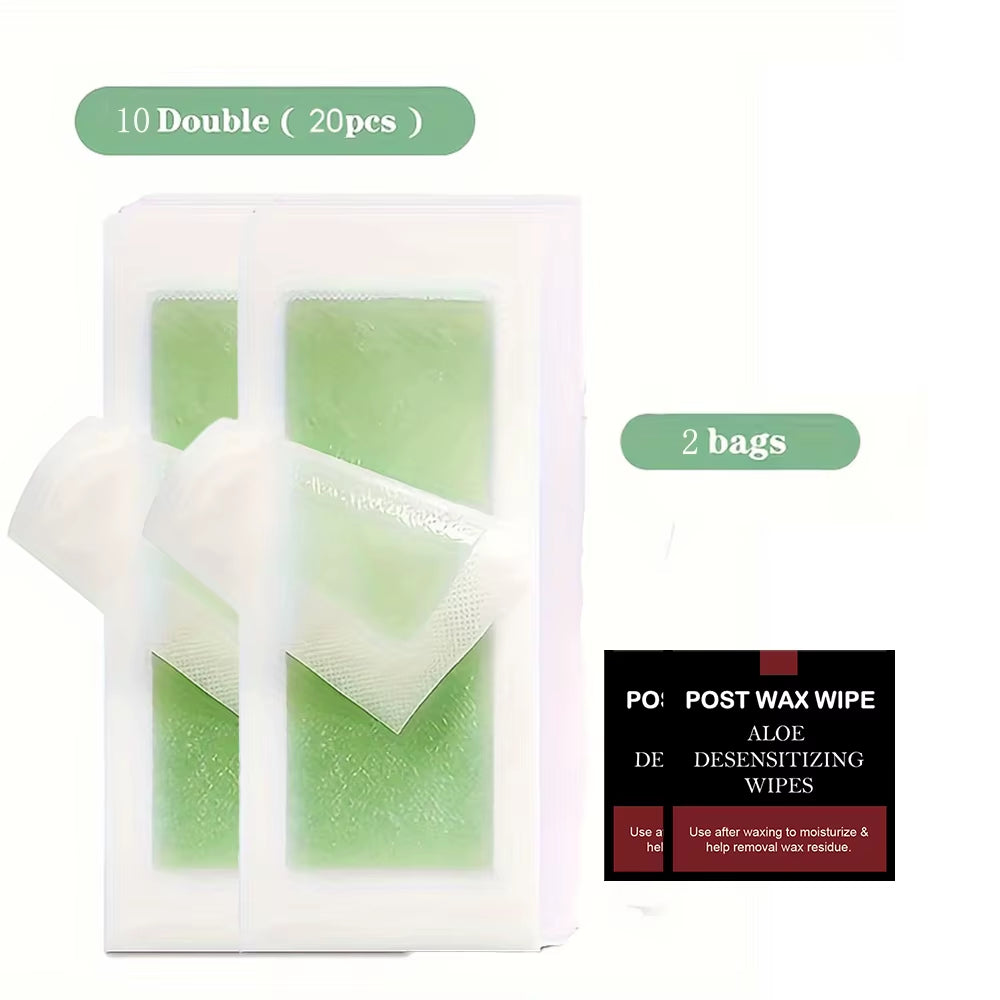 20Pcs Hair Removal Wax Paper for Lips, Facial Beard, Lips, Eyebrows, High Bikini Line, Multi-Purpose Hair Removal Wax Paper