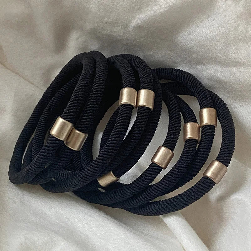10Pcs/Set Hair Ties Basic Plain Color Thick High Elasticity Elastic Hair Band Ponytail Holder Rubber Band Women Hair Accessories