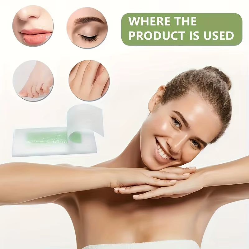 20Pcs Hair Removal Wax Paper for Lips, Facial Beard, Lips, Eyebrows, High Bikini Line, Multi-Purpose Hair Removal Wax Paper
