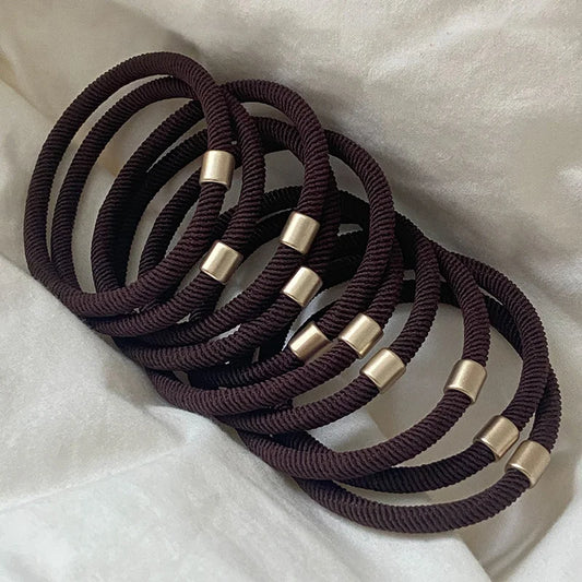 10Pcs/Set Hair Ties Basic Plain Color Thick High Elasticity Elastic Hair Band Ponytail Holder Rubber Band Women Hair Accessories
