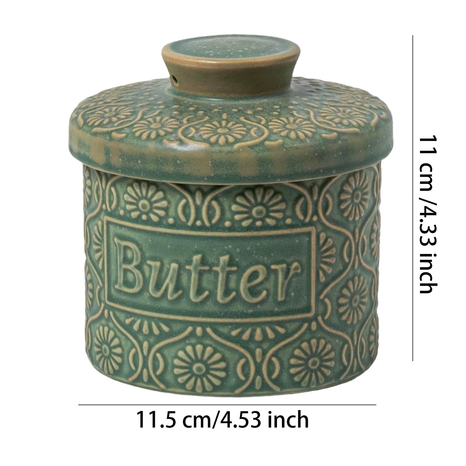 Ceramic Butter Crock with Lid French Butter Dish Butter Jar Cheese Case Storage Container for Home Use Fresh Spreadable Butter