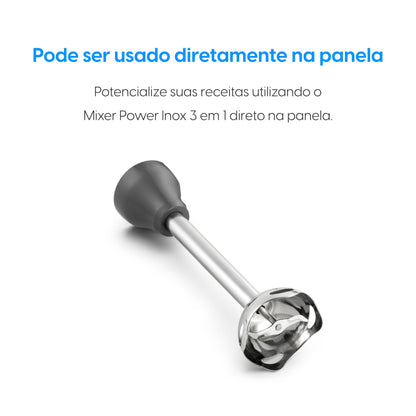 Mixer Power Inox 3 em 1 600W Elgin Lunar 110V - Mixer, triturador e batedor