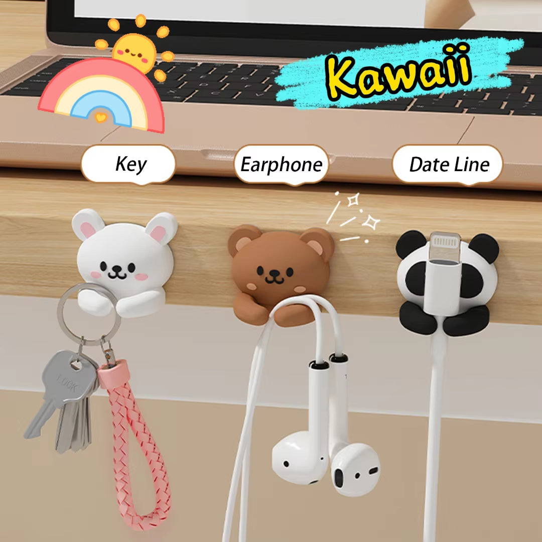 Worthbuy Desktop Cute Cable Organizers Holder Clips Desk Tidy Organiser Self Adhesive Cable Management Office Wire Cord Holder